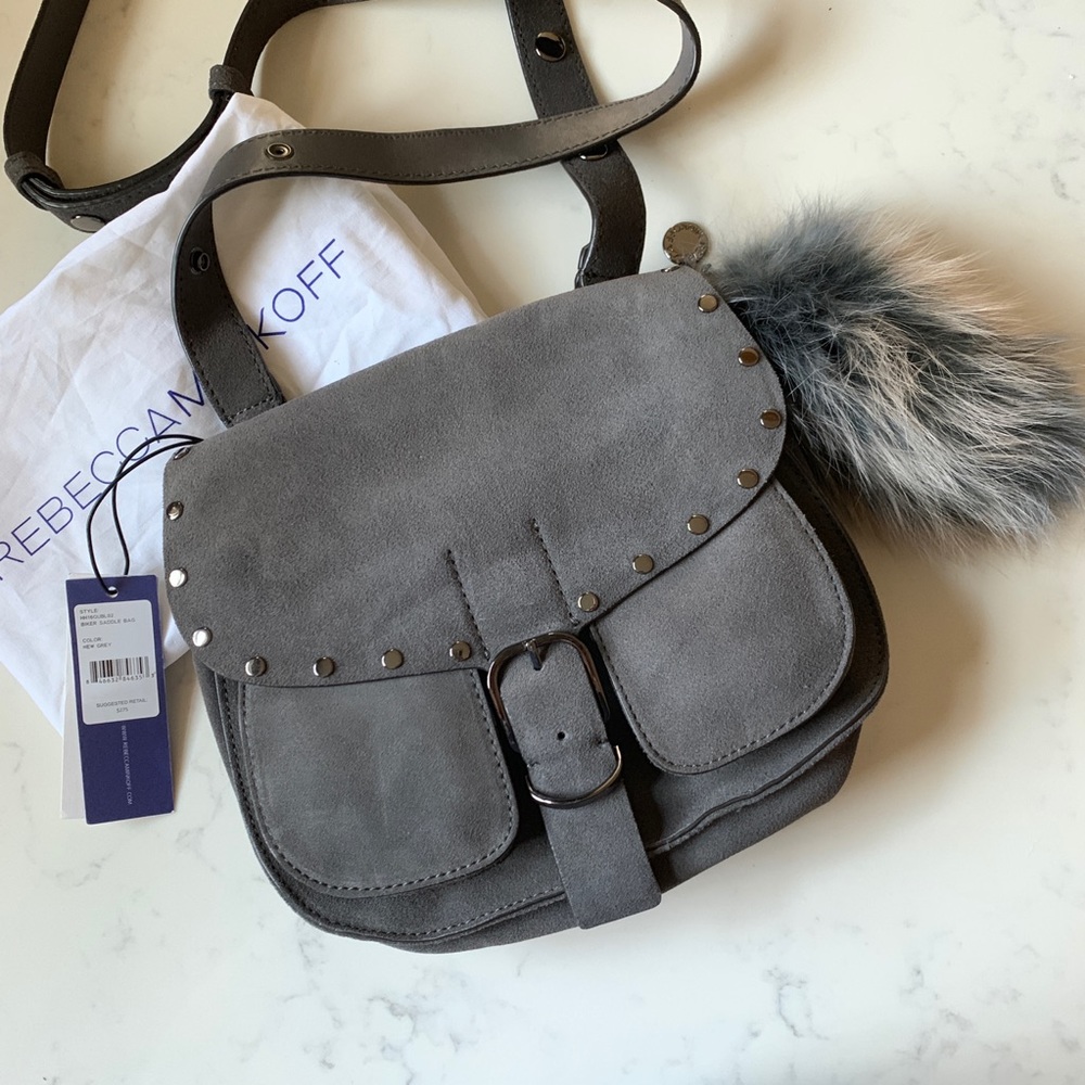 ♦️SOLD♦️Suede Saddle Bag w/ Fox Tail Charm